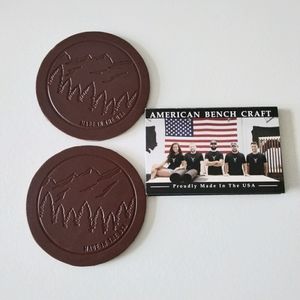 2 AMERICAN LEATHER BENCH CRAFT COASTERS